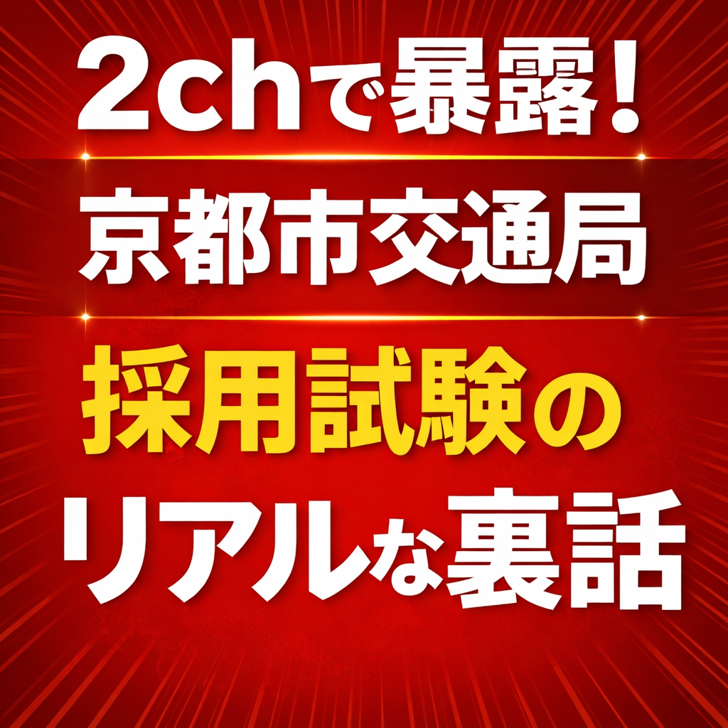 2chで暴露！京都市交通局採用試験のリアルな裏話
