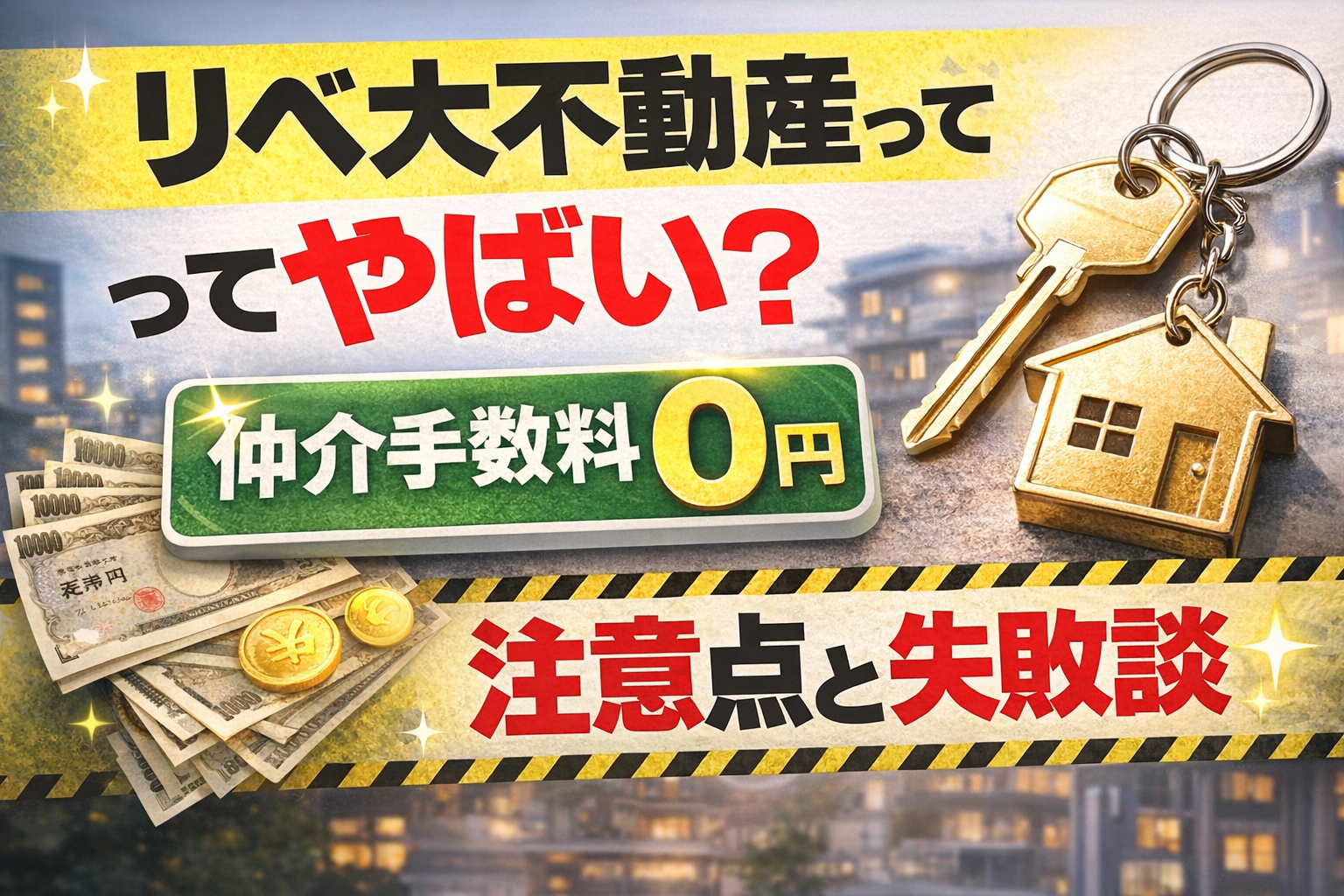 リベ大不動産ってやばい？仲介手数料0円。注意点と失敗談
