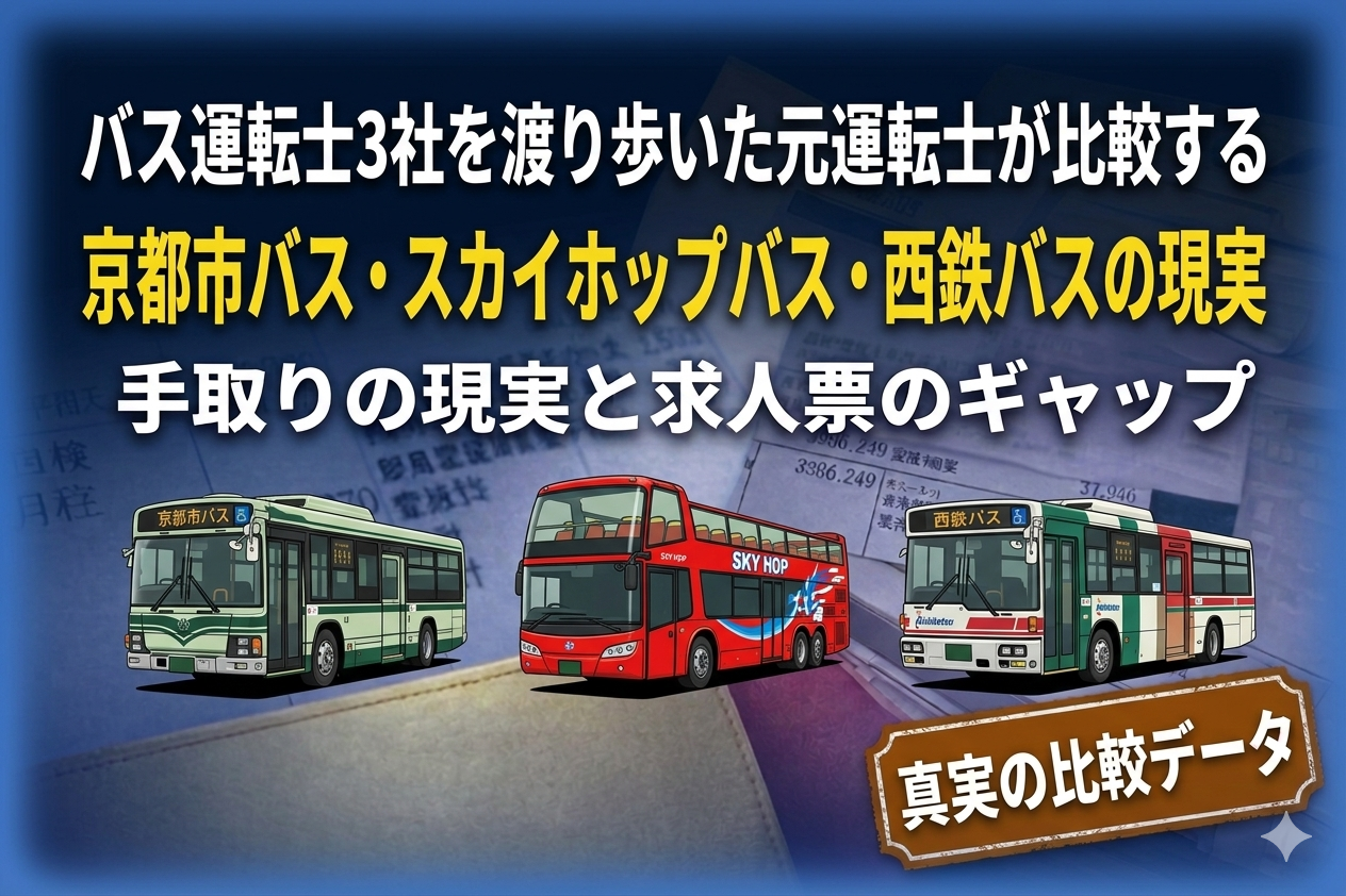 バス運転士3社を渡り歩いた元運転士が比較する｜京都市バス・スカイホップバス・西鉄バスの現実