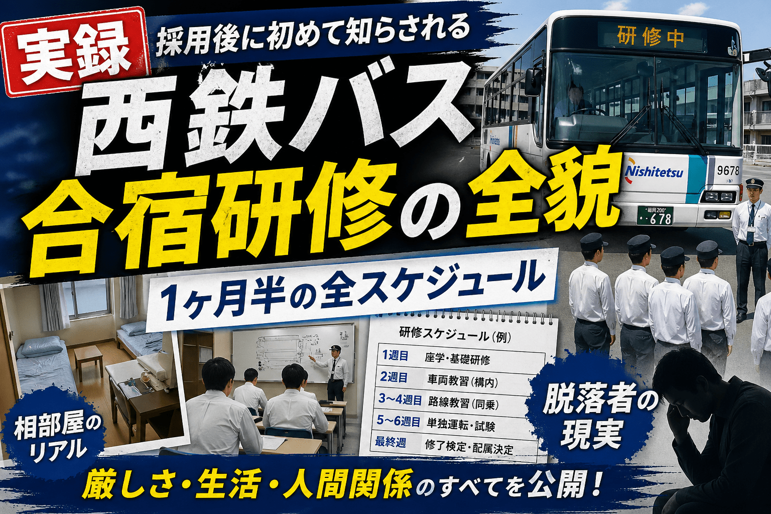 実録】西鉄バス合宿研修の全貌｜採用後に初めて知らされる1ヶ月半の全スケジュール・相部屋・脱落者の現実
