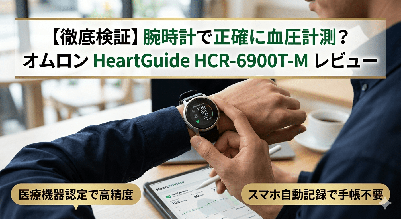 【ガチ検証】オムロンHeartGuide HCR-6900T-Mの口コミ評判レビュー！9万円の価値はある？スマートウォッチとの違いを徹底解説